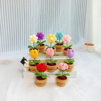 Thumbnail for Hand-knitted Potted Crochet Flower - ArtGalleryZen