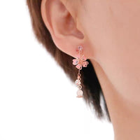 Thumbnail for Handmade Cherry Blossom Dangle Earrings - ArtGalleryZen