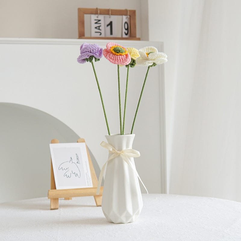 Handmade Crochet Corn Poppy Flower - ArtGalleryZen