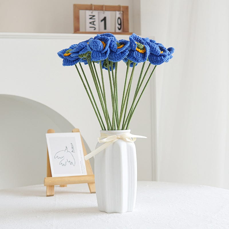 Handmade Crochet Corn Poppy Flower - ArtGalleryZen