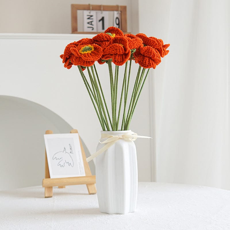 Handmade Crochet Corn Poppy Flower - ArtGalleryZen