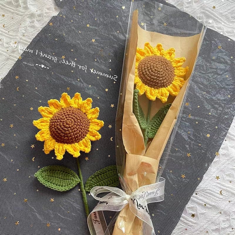 Handmade Crochet Sunflower - ArtGalleryZen