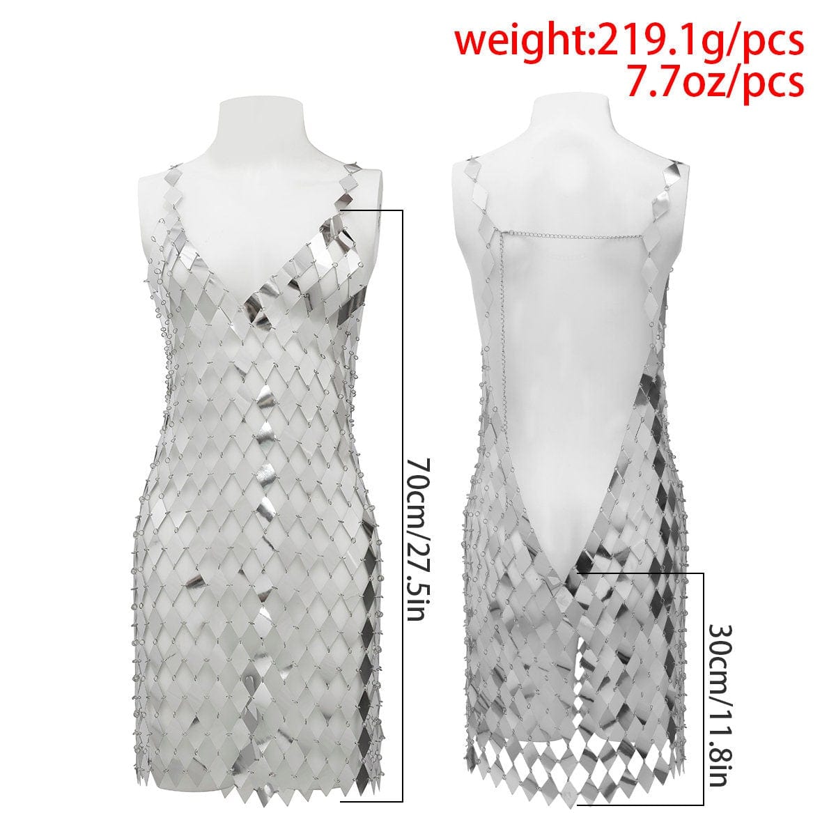 Handmade Glitter Rhombic Sequin Dress - ArtGalleryZen