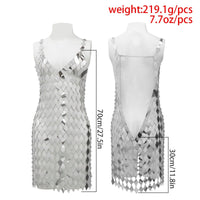 Thumbnail for Handmade Glitter Rhombic Sequin Dress - ArtGalleryZen