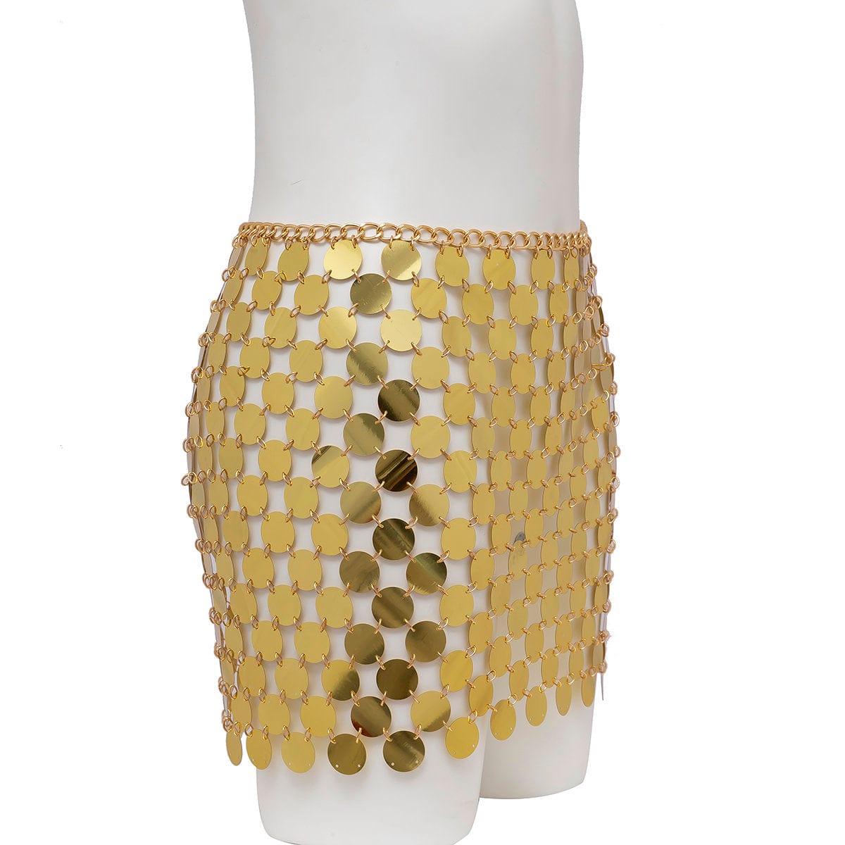 Handmade Glitter Sequins Patchwork Strappy Nightclub Party Mini Skirt - ArtGalleryZen
