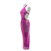 Thumbnail for Handmade Glitter Squamous Sequins Patchwork Long Dress - ArtGalleryZen
