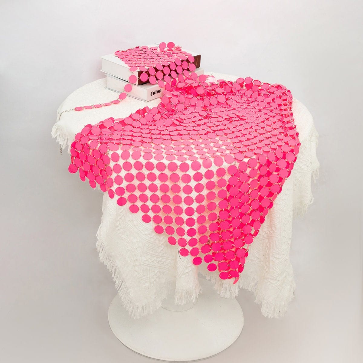 Handmade Gold Silver Rose Red Glitter Strappy Mirror Sequin Dress - ArtGalleryZen