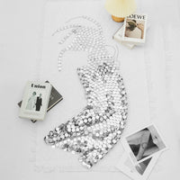 Thumbnail for Handmade Gold Silver Rose Red Glitter Strappy Mirror Sequin Dress - ArtGalleryZen