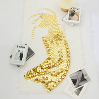 Thumbnail for Handmade Gold Silver Rose Red Glitter Strappy Mirror Sequin Dress - ArtGalleryZen