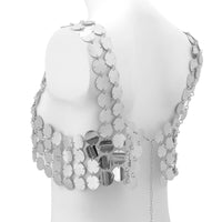 Thumbnail for Handmade Gold Silver Tone Glitter Sequins Party Tank Top - ArtGalleryZen