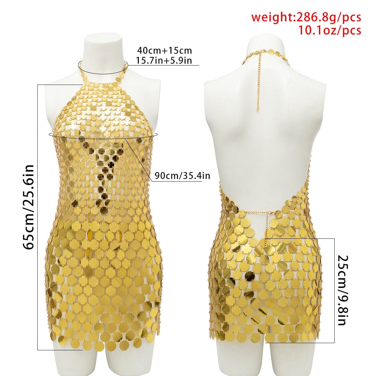 Handmade Gold Silver Tone Glitter Sequins Patchwork Rave Party Mini Dress - ArtGalleryZen
