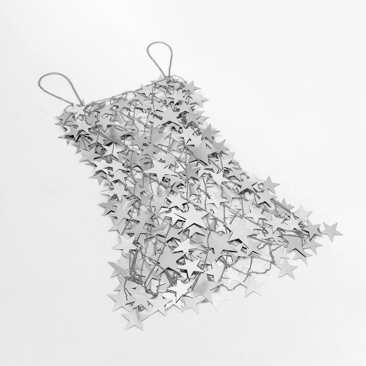 Handmade Gold Silver Tone Glitter Star Sequins Patchwork Mini Dress - ArtGalleryZen