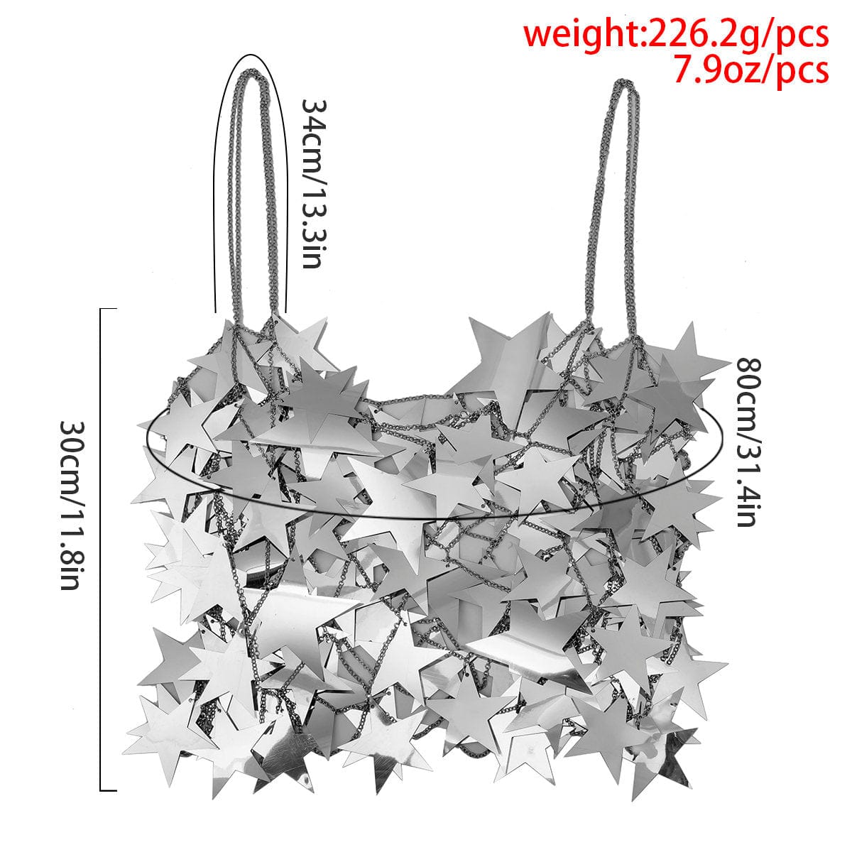 Handmade Hollow Glitter Star Sequins Sleeveless Tank Top - ArtGalleryZen