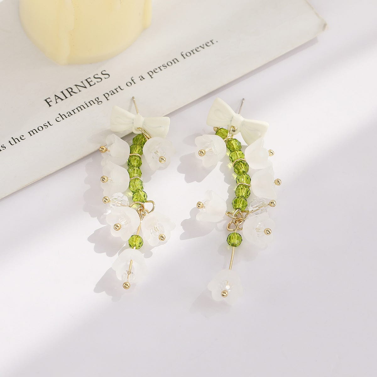 Handmade Lily Of The Valley Dangle Earrings - ArtGalleryZen