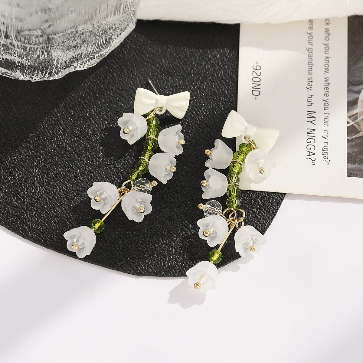 Handmade Lily Of The Valley Dangle Earrings - ArtGalleryZen