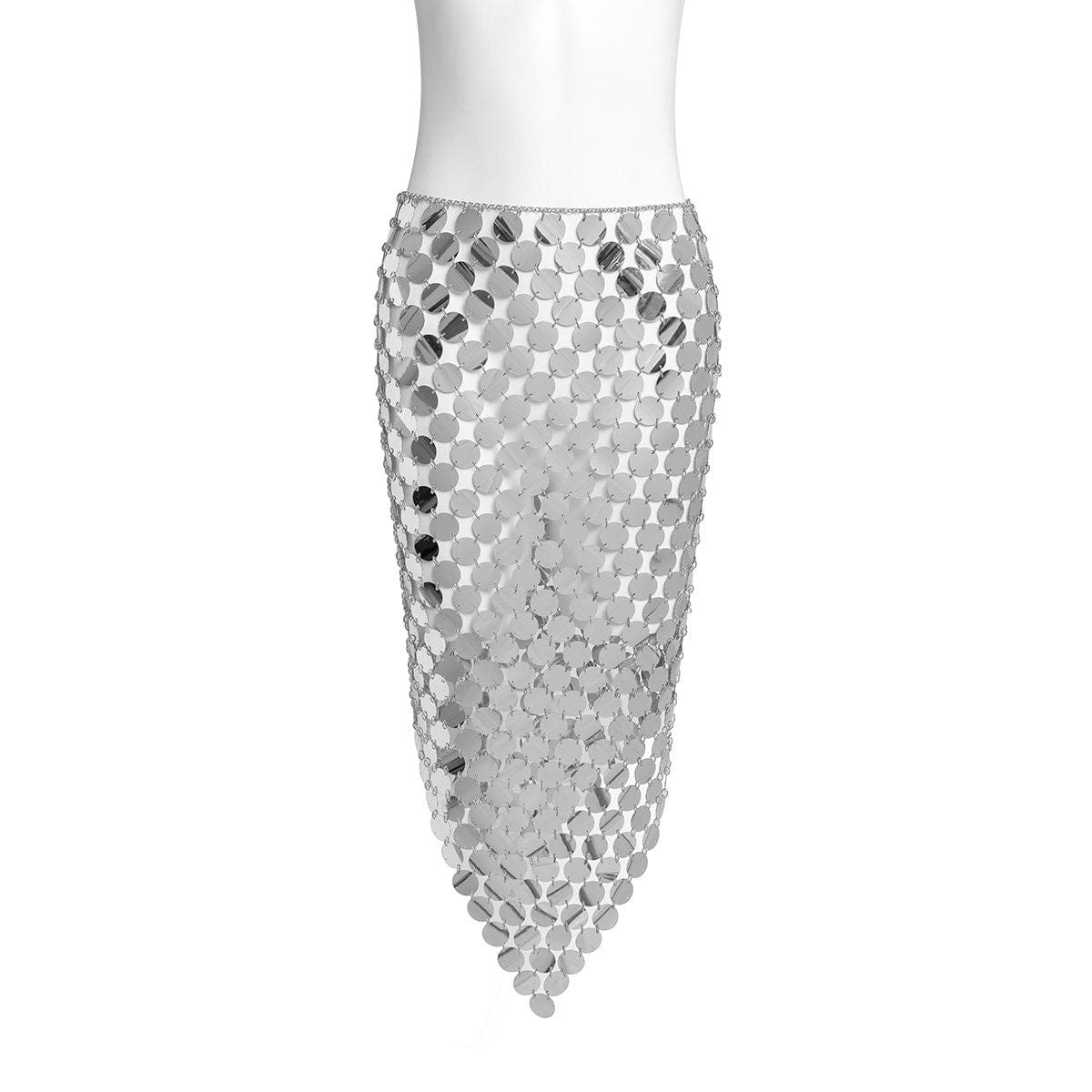 Handmade Rhombic Colorful Glitter Sequins Patchwork Strappy Nightclub Party Skirt - ArtGalleryZen