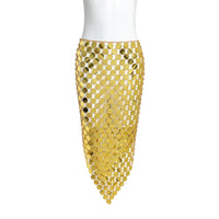 Thumbnail for Handmade Rhombic Colorful Glitter Sequins Patchwork Strappy Nightclub Party Skirt - ArtGalleryZen