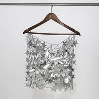 Thumbnail for Handmade Squamous Hollow Glitter Star Sequins Strappy Rave Party Skirt - ArtGalleryZen