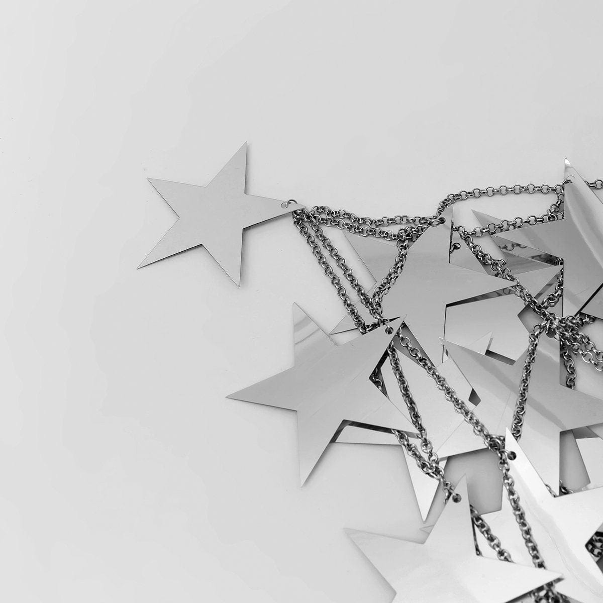 Handmade Squamous Hollow Glitter Star Sequins Strappy Rave Party Skirt - ArtGalleryZen