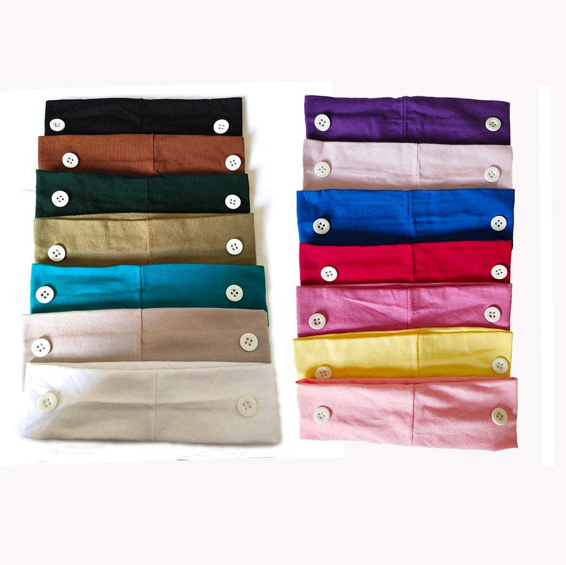 Headband with Buttons for Face Mask Holder - Yoga Sports Workout Turban Headwrap for Doctors Women Men - ArtGalleryZen