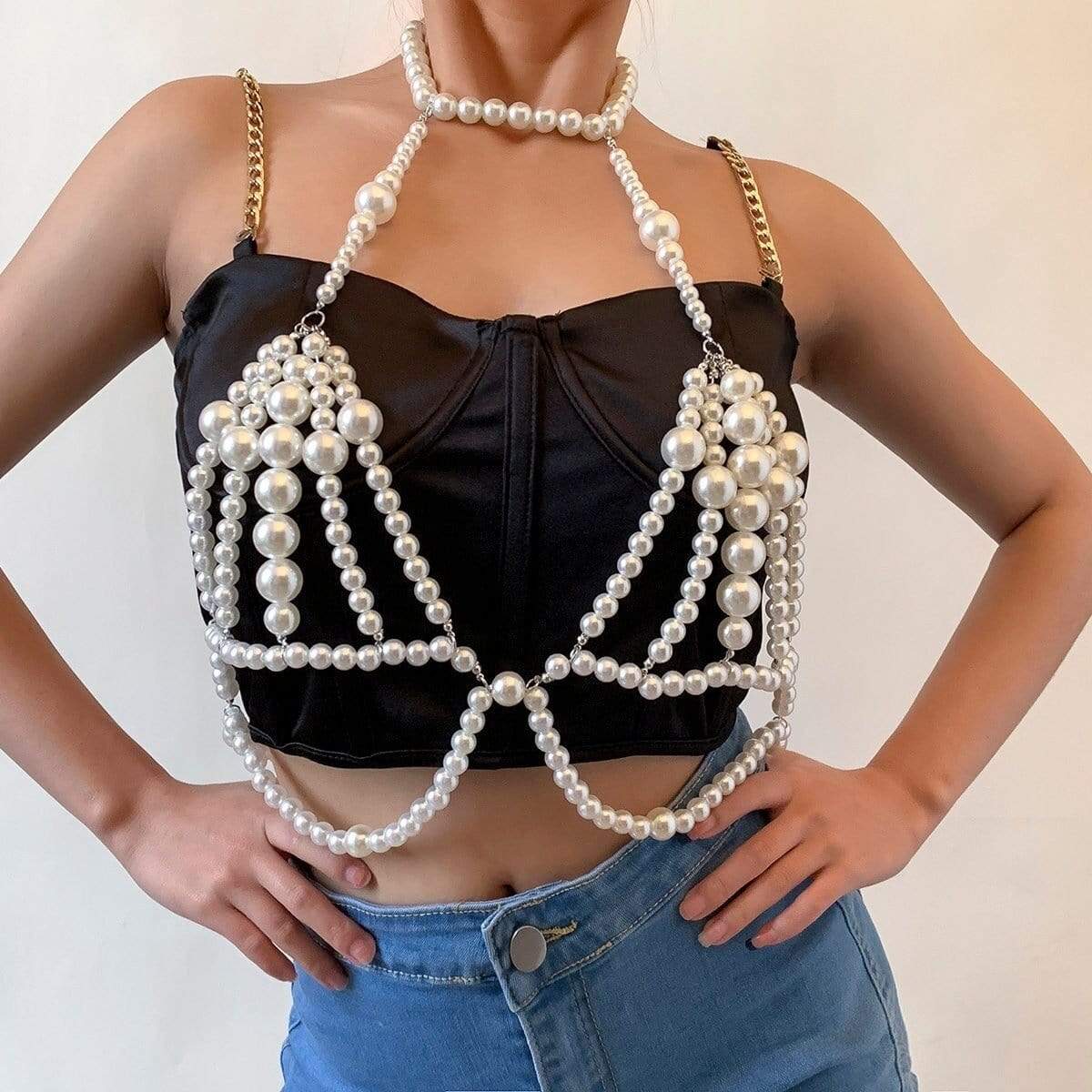 Pearl and Gold Bra