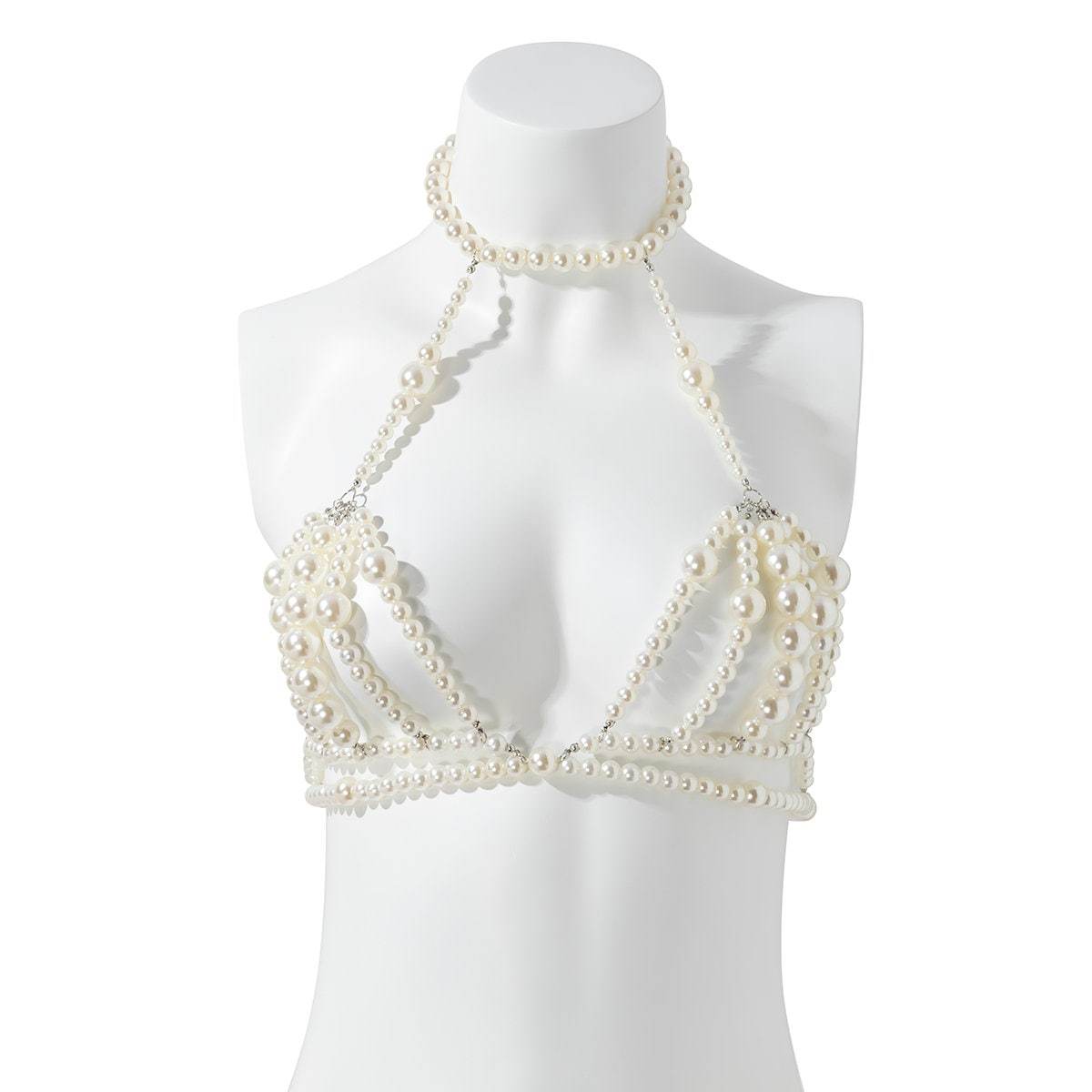Chic Hollowed-Out Cobweb Necklace Chain Bra Set – ArtGalleryZen