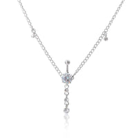 Thumbnail for Minimalist Crystal Navel Piercing Belly Chain - ArtGalleryZen