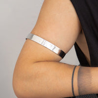 Thumbnail for Minimalist Hammered Upper Arm Cuff - ArtGalleryZen