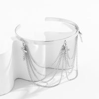 Thumbnail for Minimalist Layered CZ Inlaid Cross Chain Tassel Arm Cuff - ArtGalleryZen