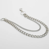 Thumbnail for Minimalist Layered Silver Tone Metal Curb Link Trouser Chain - ArtGalleryZen