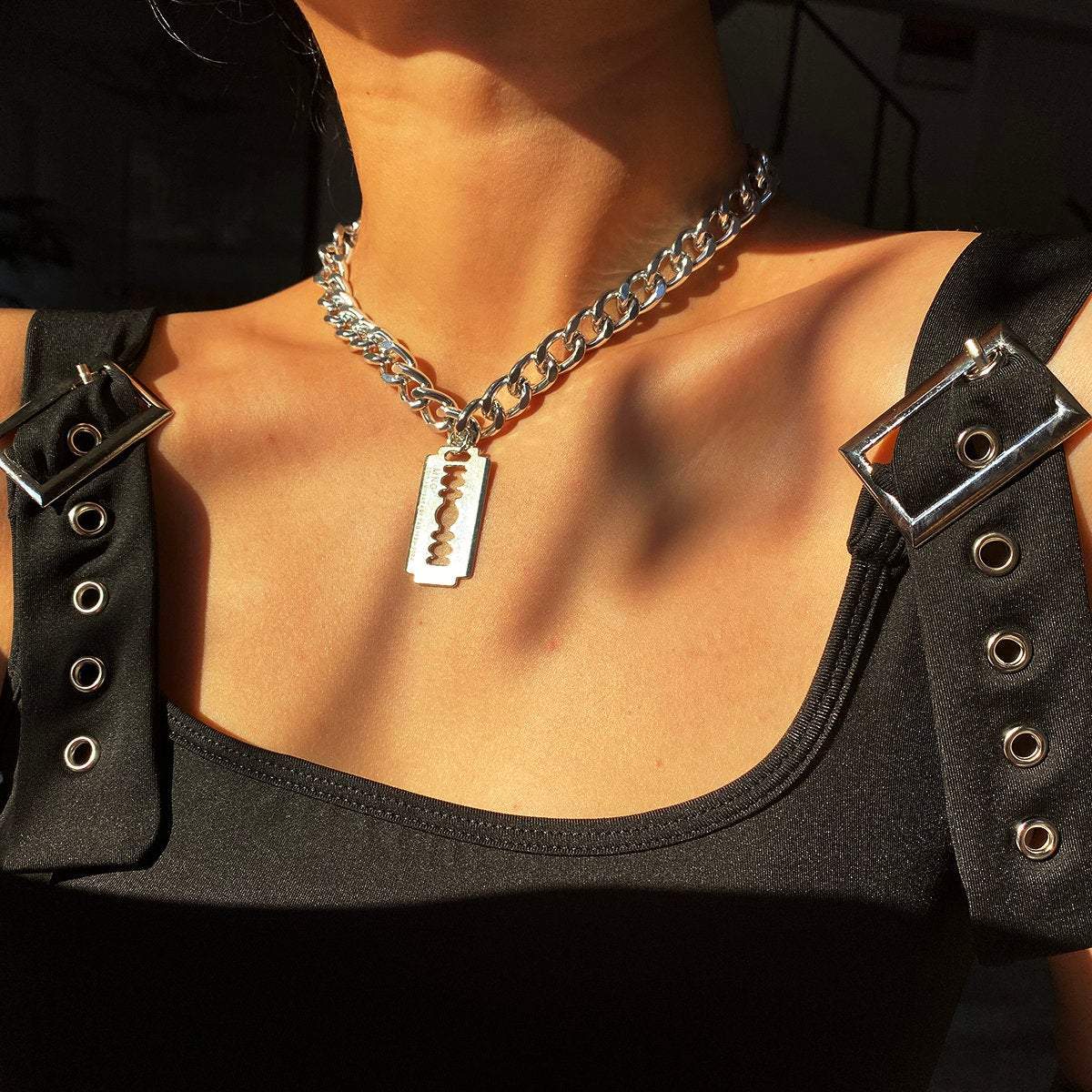 Razor Blade Chain Necklace