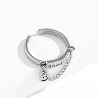 Thumbnail for Smile Face Letter Chain Ring - ArtGalleryZen