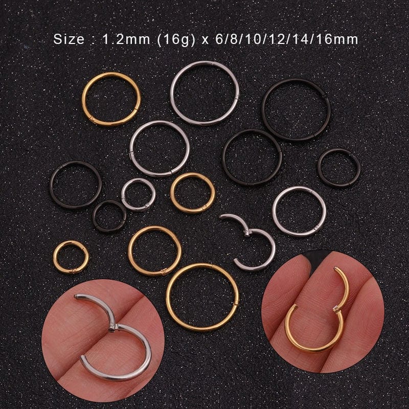 Stainless Steel 16 Gauge Nose Piercing Hoop Nose Ear Ring - ArtGalleryZen