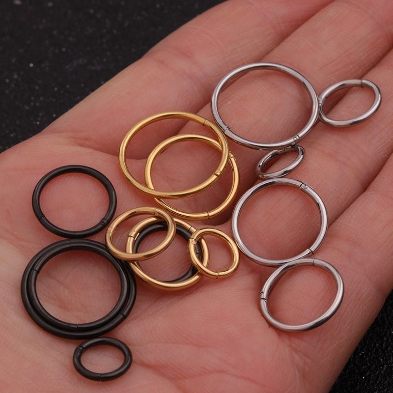 Stainless Steel 16 Gauge Nose Piercing Hoop Nose Ear Ring - ArtGalleryZen
