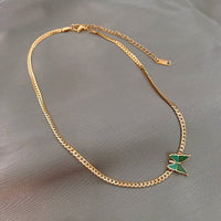 Thumbnail for Stainless Steel Gold Plated Enamel Butterfly Necklace - ArtGalleryZen