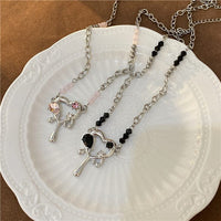 Thumbnail for Stainless Steel Rhinestone Melting Heart Necklace - ArtGalleryZen