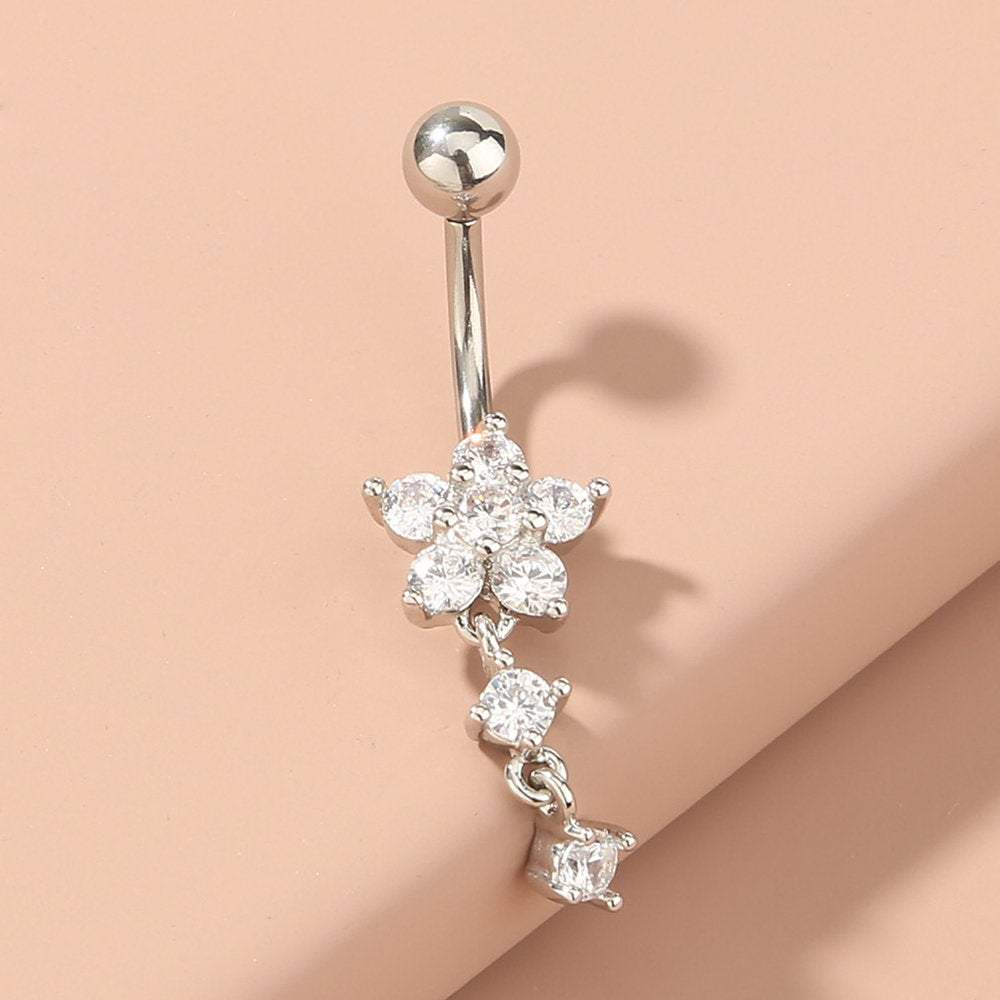 Dangling D letter Navel Ring Belly Button Body Piercing