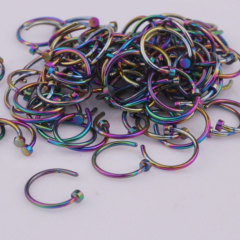 Surgical Steel 22 Gauge Nose Piercing Hoop Nose Ear Ring - ArtGalleryZen