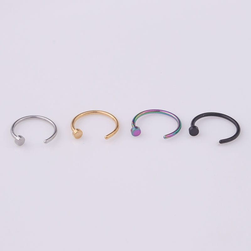 Surgical Steel 22 Gauge Nose Piercing Hoop Nose Ear Ring - ArtGalleryZen