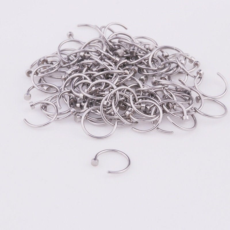 Surgical Steel 22 Gauge Nose Piercing Hoop Nose Ear Ring - ArtGalleryZen