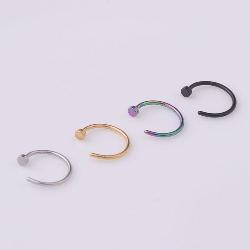 Surgical Steel 22 Gauge Nose Piercing Hoop Nose Ear Ring - ArtGalleryZen