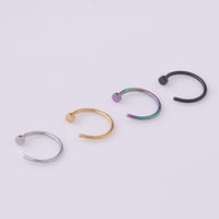 Thumbnail for Surgical Steel 22 Gauge Nose Piercing Hoop Nose Ear Ring - ArtGalleryZen