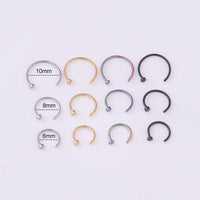 Thumbnail for Surgical Steel 22 Gauge Nose Piercing Hoop Nose Ear Ring - ArtGalleryZen