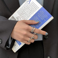 Thumbnail for Trendy 3 Pieces Silver Plated Teddy Ring Set - ArtGalleryZen