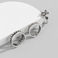 Thumbnail for Trendy 3 Pieces Silver Plated Teddy Ring Set - ArtGalleryZen